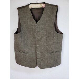 Vintage Mens Moreno Vest Size 52 Classic Gray Plaid Button Made in Germany
